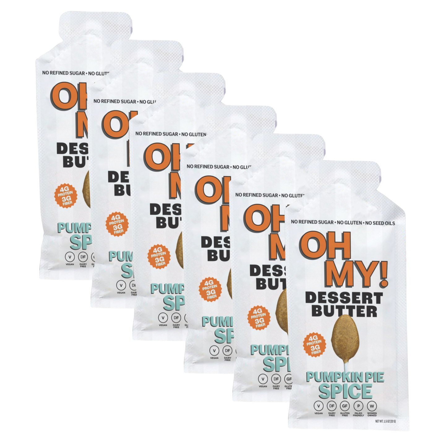 Pumpkin Pie Spice Dessert Butter Squeeze Pouch 6 Pack