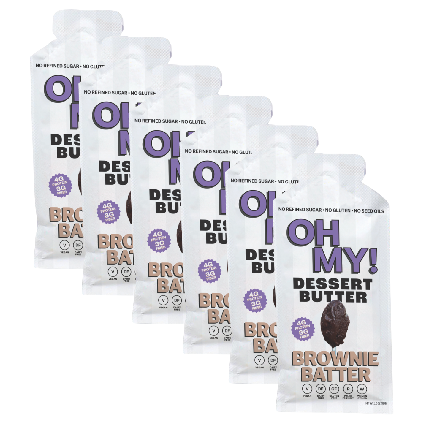 Brownie Batter Dessert Butter Squeeze Pouch 6 Pack