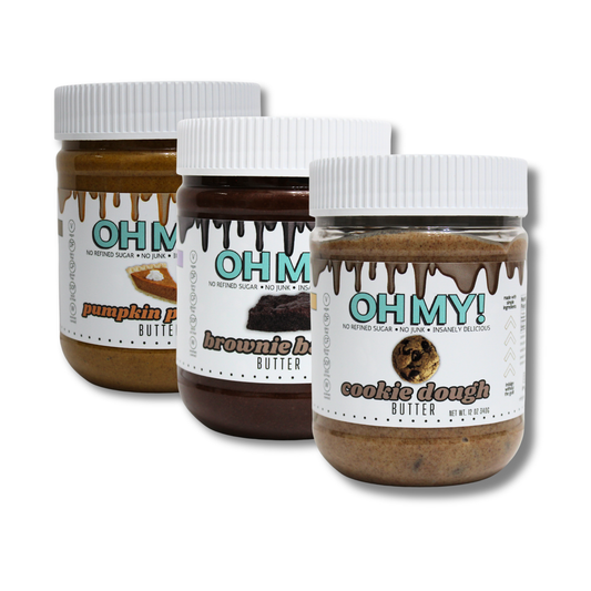 OH MY! Elevated Food Co. Dessert Butter Bundle - Cookie Dough, Brownie Batter & Pumpkin Pie - Clean Ingredients No Guilt Real Food Smooth Spiced